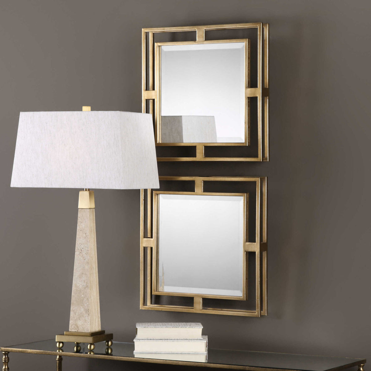 Allick - Square Mirrors Set of 2 - Gold