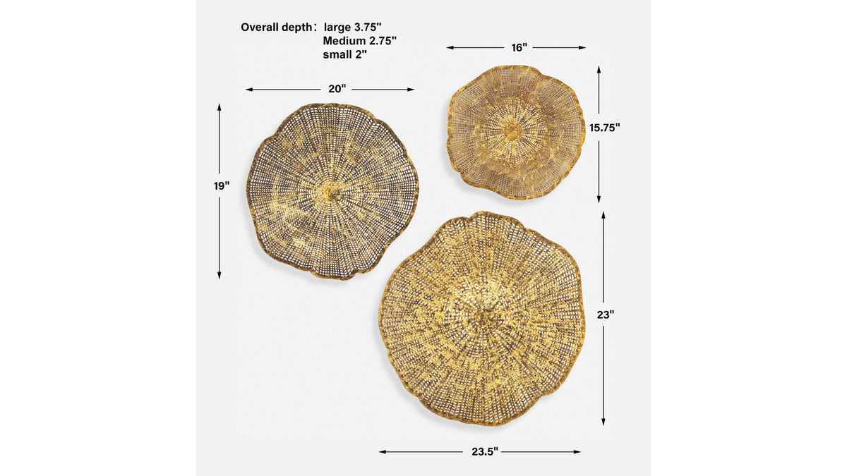 Radiance - Metal Wall Decor Set of 3 - Gold
