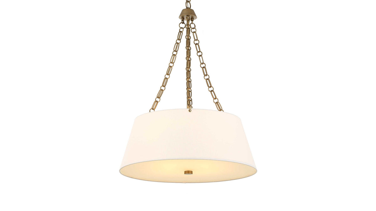 Andalucia - 4 Light Drum Pendant - Gold / White
