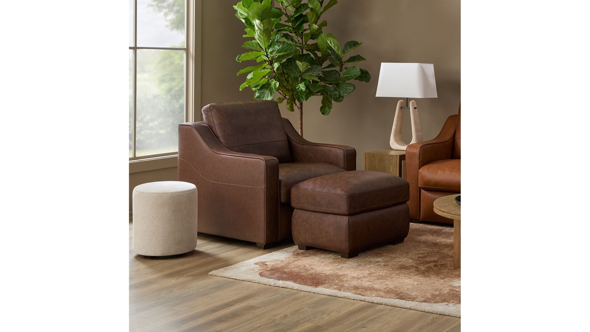Hudson - Ottoman For Living Room - Dark Brown