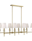 Arques - 8 Light Linear Chandelier - White / Gold