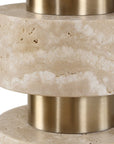 Makani - Travertine Table Lamp - Brass / Gold / White