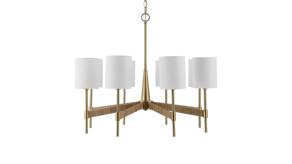 Lautoka - Rattan 8 Light Chandelier - Light Brown