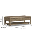 Reed - Rectangular Coffee Table With Casters - Driftwood Oak