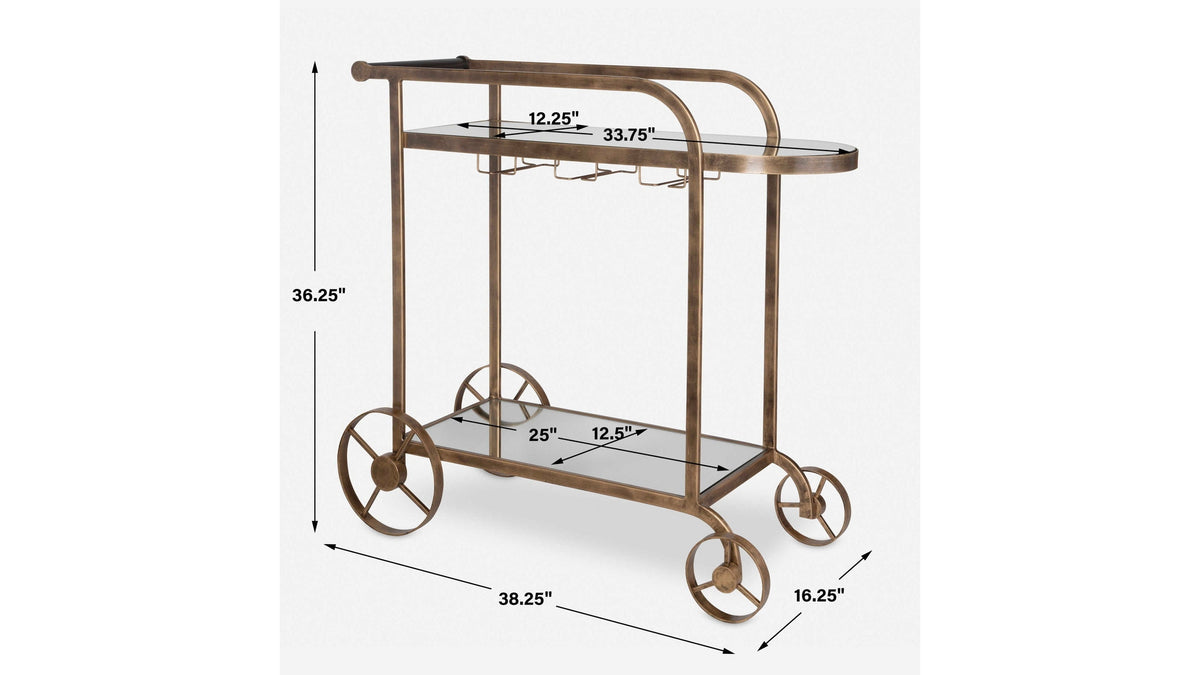 Carrinho - Antique Bar Cart - Brass