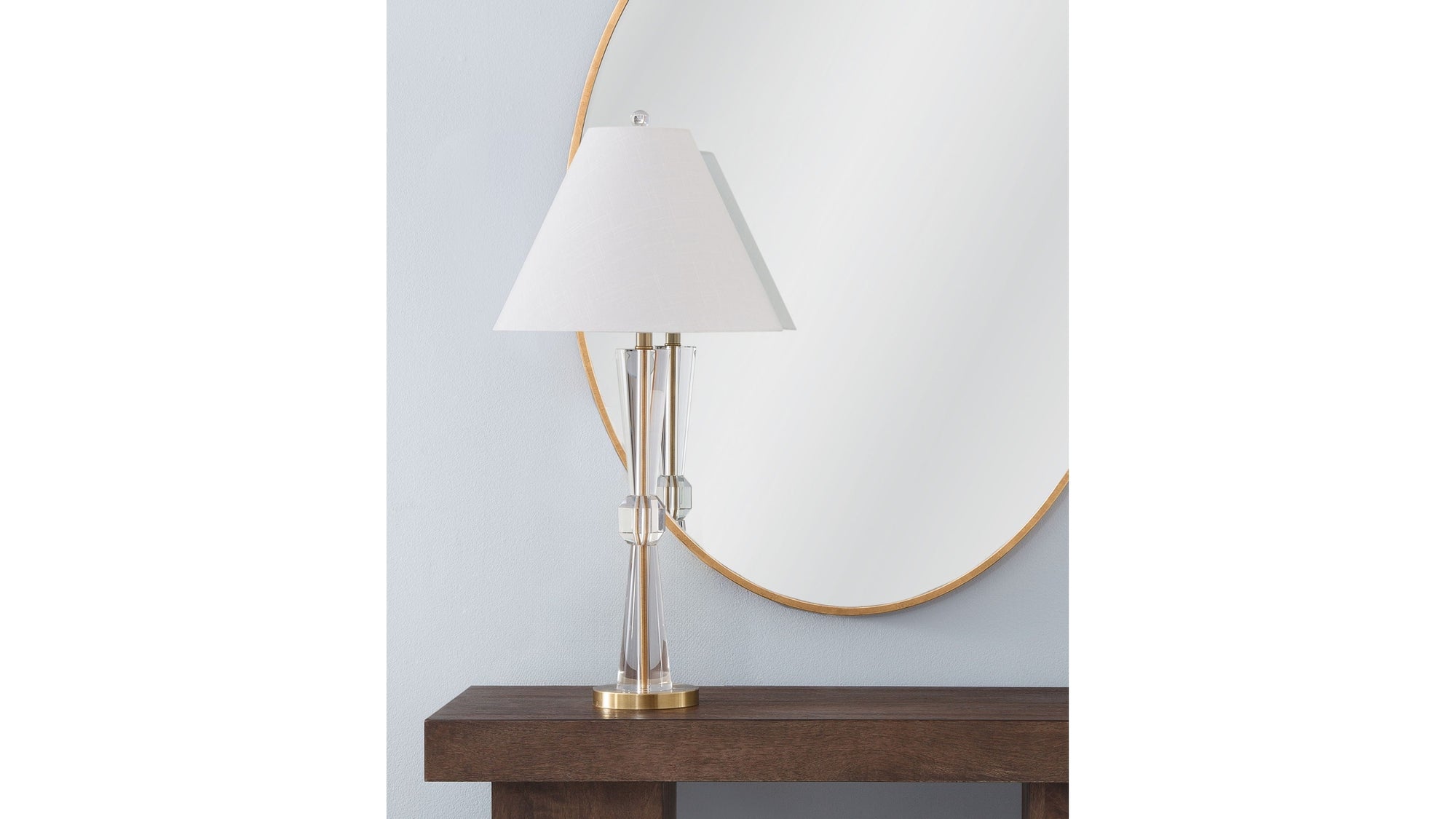 Devon - Table Lamp - Clear / Brushed Gold