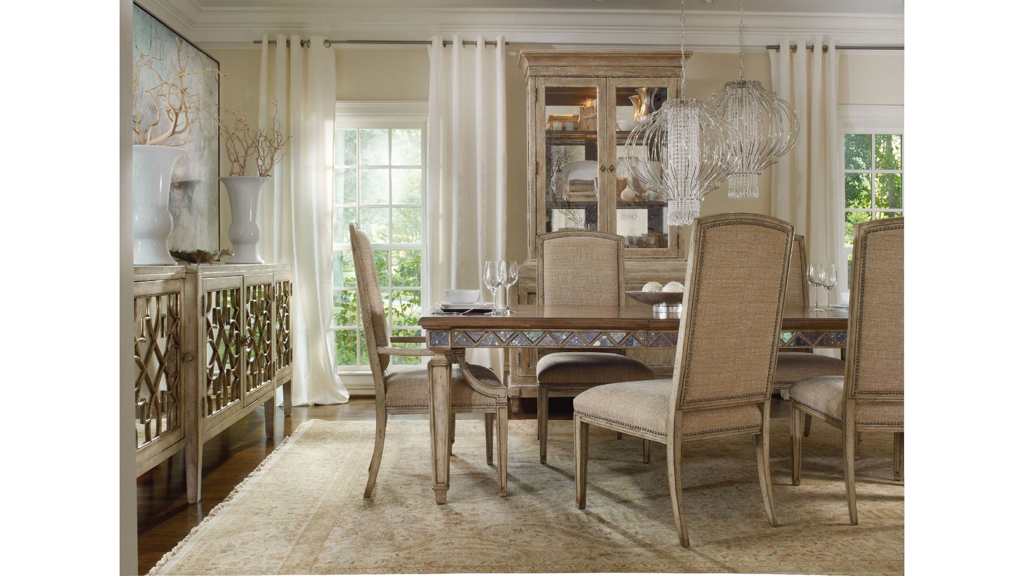 Sanctuary - Four-Door Mirrored Console Table