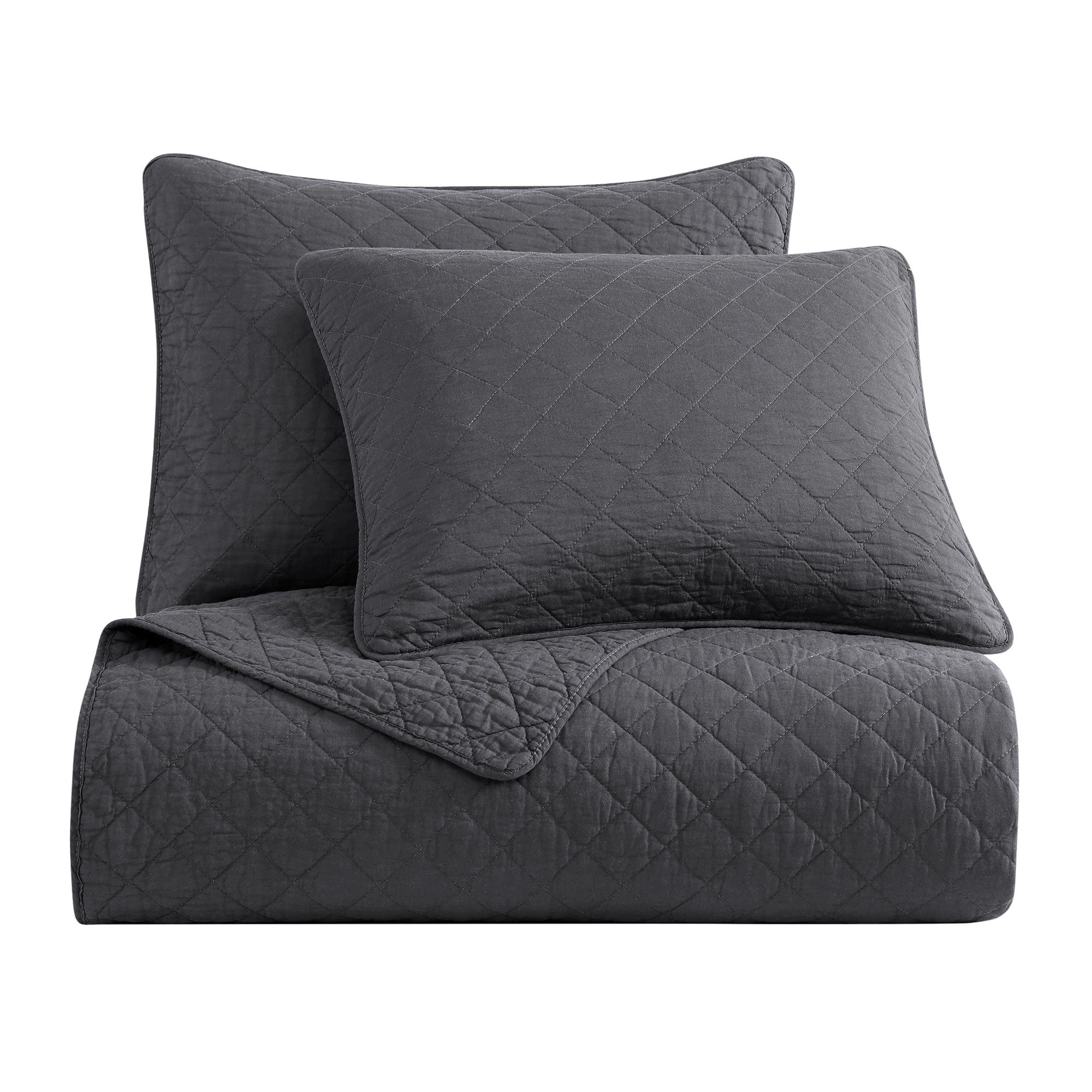 Cotton Comfort - King Quilt Set (Set of 3) - Charcoal