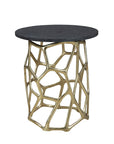 Ariel - Short End Table - Black / Gold