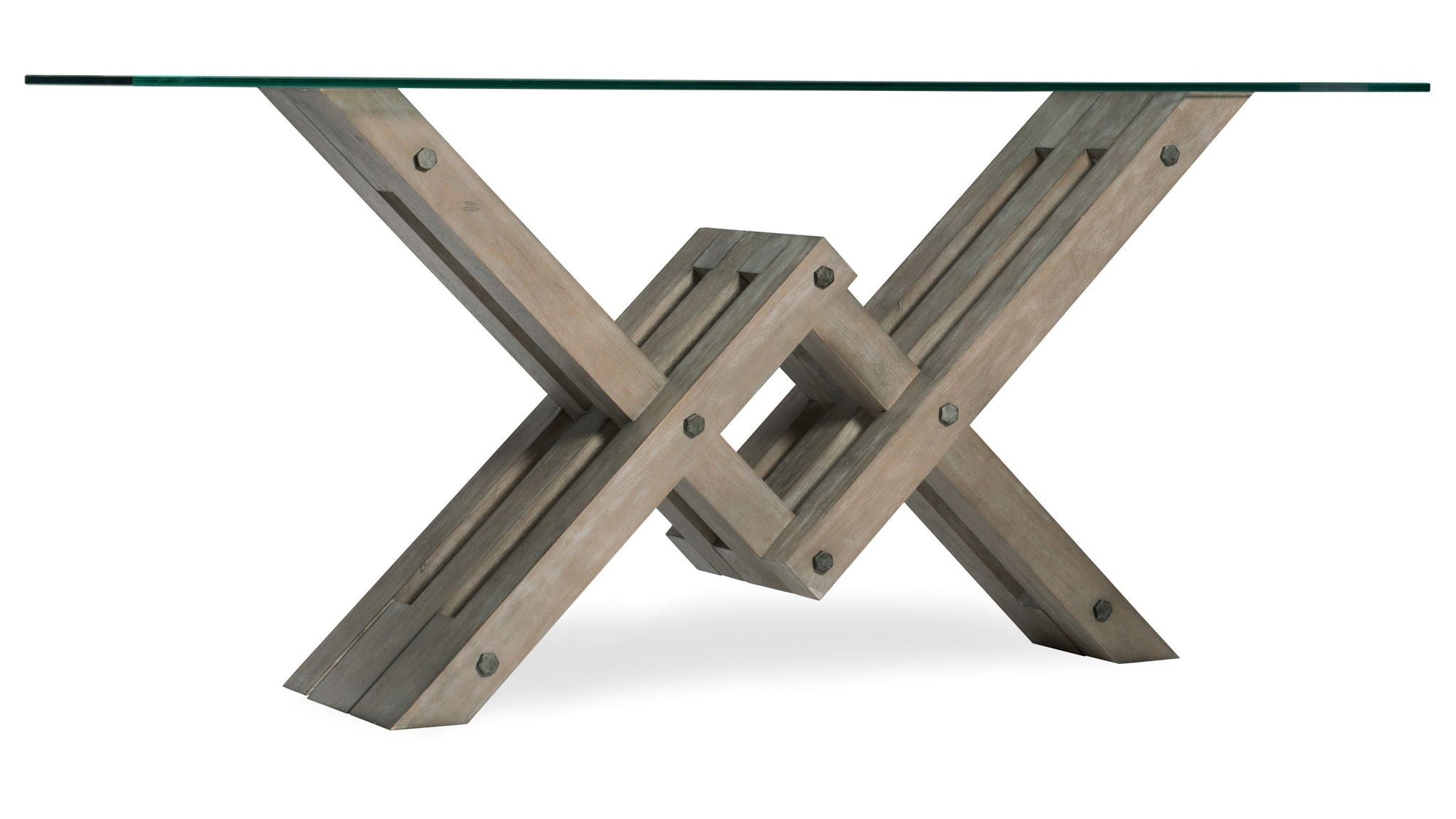 Affinity - Glass Top Accent Console - Gray