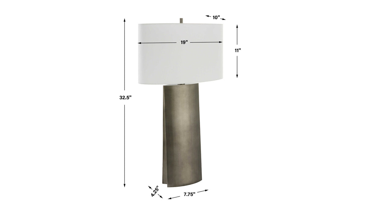 V-Groove - Modern Table Lamp - Dark Gray