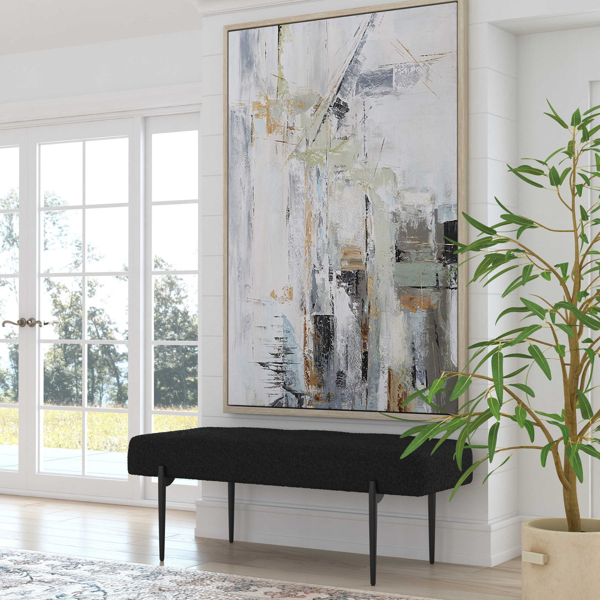 Natural Springs - Hand Painted Canvas Art - Light Gray