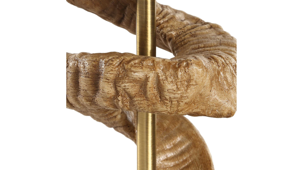 Rams - Horn Table Lamp - Light Brown