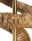 Rams - Horn Table Lamp - Light Brown