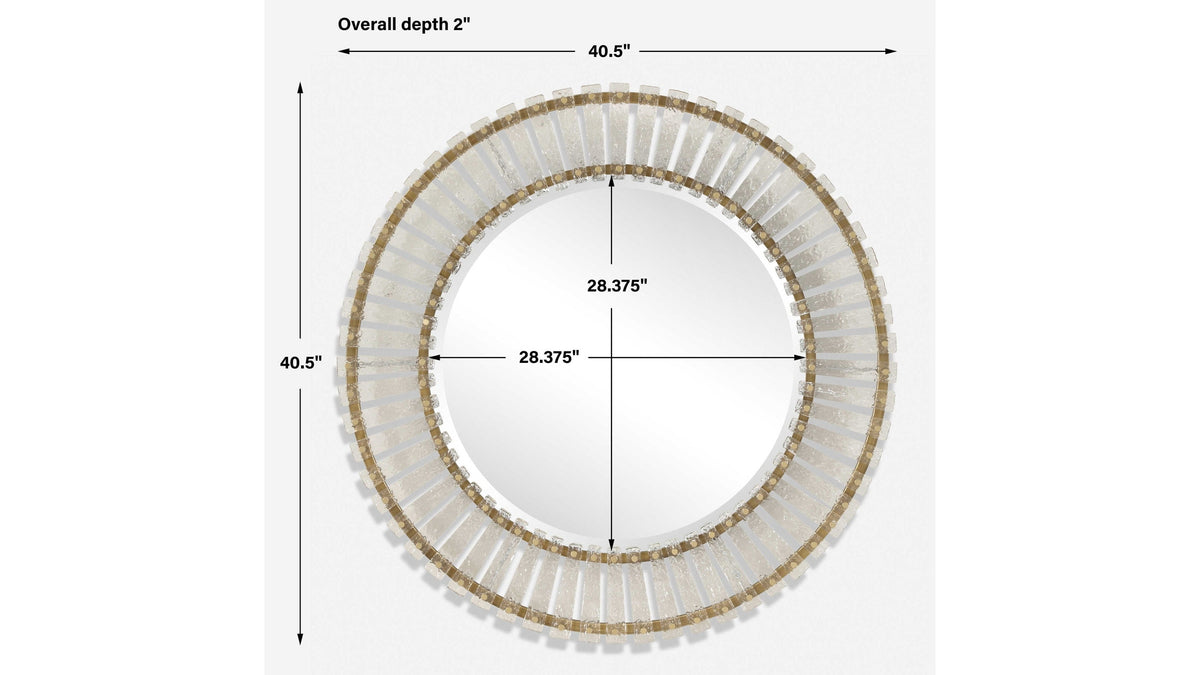 Denali - Textured Glass Round Mirror