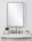 Crofton - Lighted Nickel Vanity Mirror - Gray