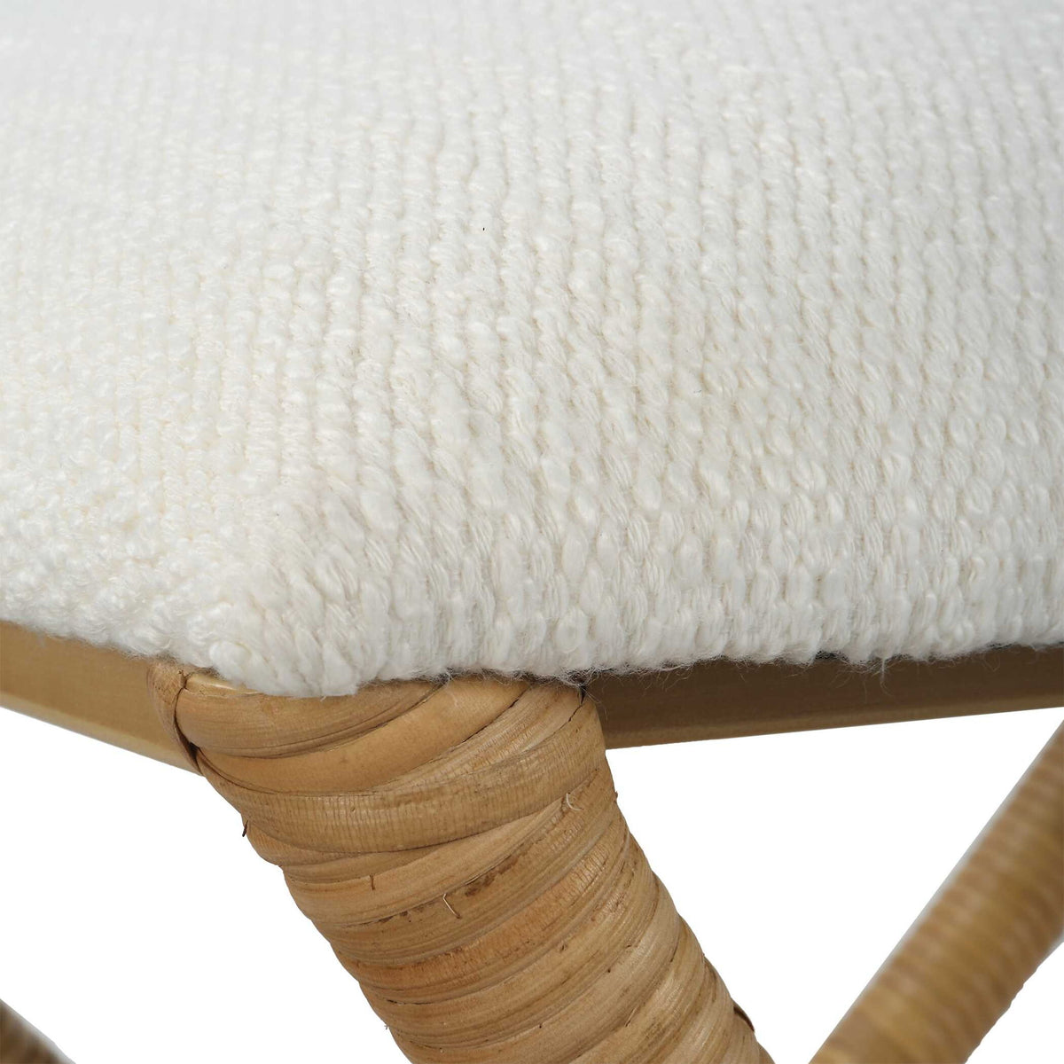 Expedition - White Fabric Small Bench