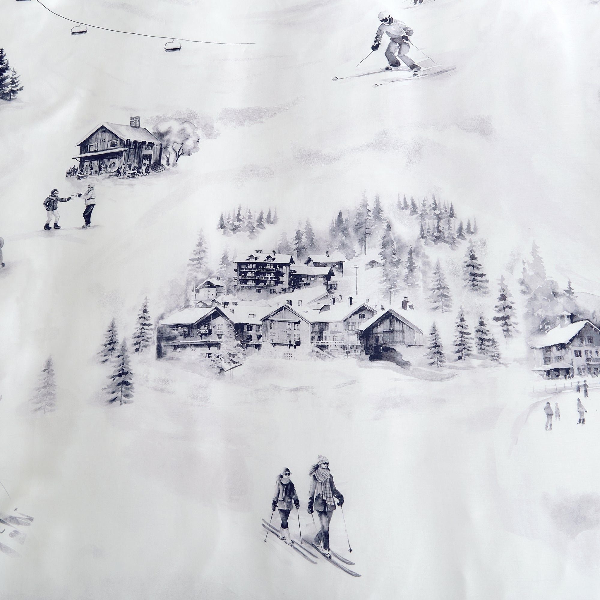 Ski Life - King Eucalyptus Duvet Cover Set (Set of 3) - Gray
