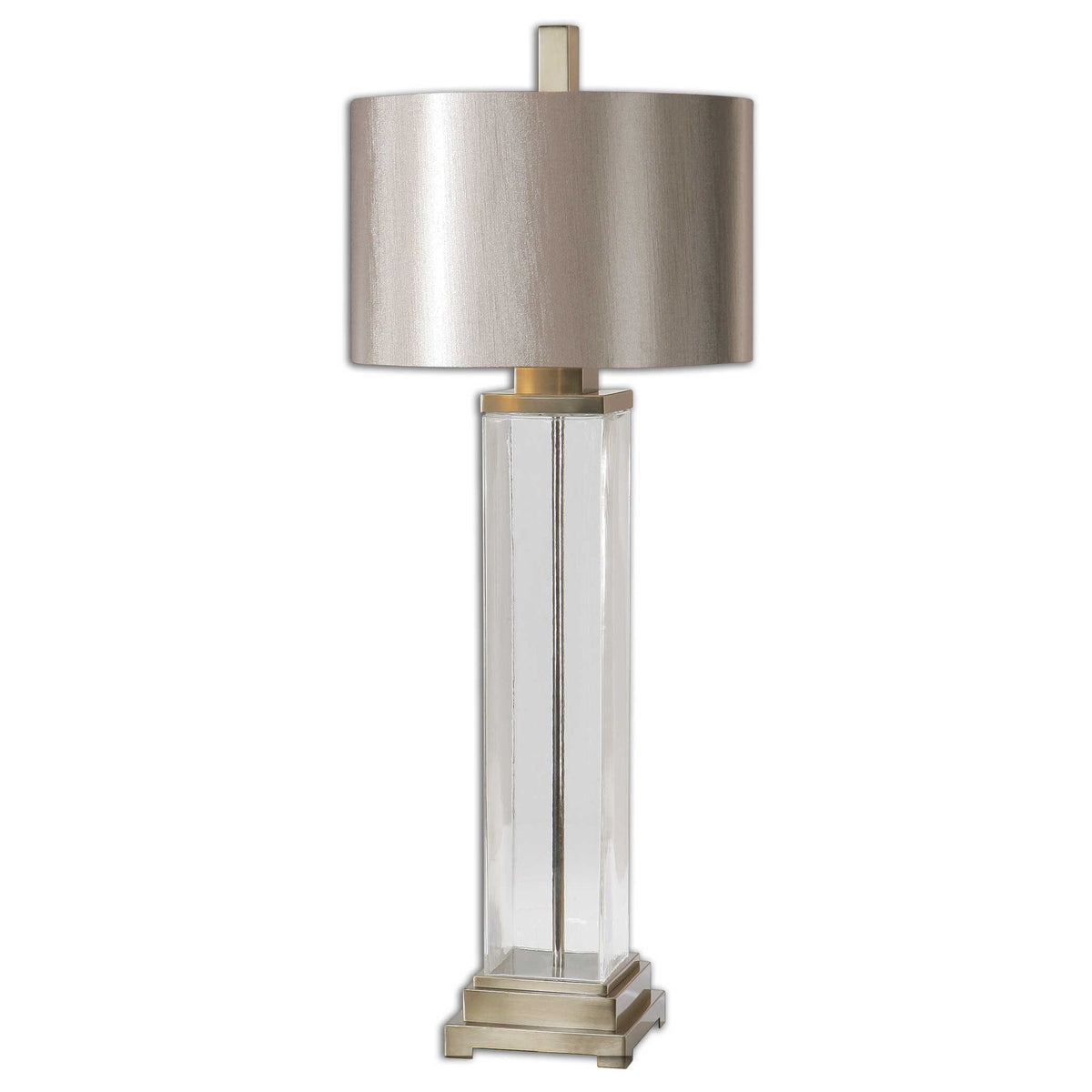 Drustan - Clear Glass Table Lamp - Silver