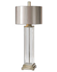 Drustan - Clear Glass Table Lamp - Silver