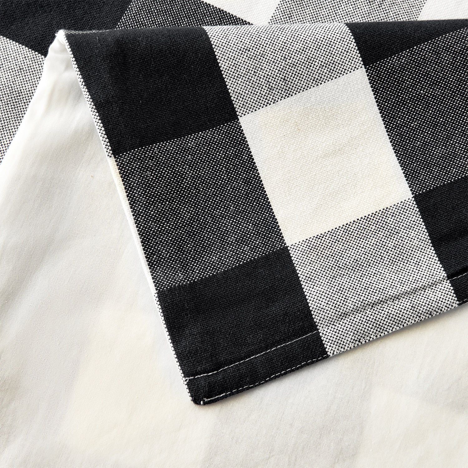 Camille - King Buffalo Check Comforter Set (Set of 3) - Black / Natural