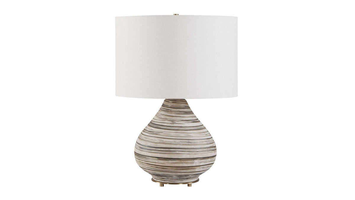 Azura - Horizontal Line Table Lamp - Brown / Gray / White