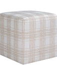 Joie - Porcelain Plaid Ottoman - White