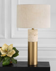 Gravitas - Elegant Brass & Stone Lamp