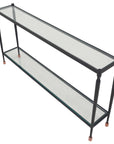 Javana - Glass / Iron Console Table - Brass,Bronze