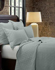 Diamond Linen - Full/Queen Linen Cotton Diamond Quilt Set (Set of 3) - Seaglass