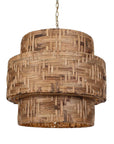 Water Hyacinth - 4 Light Woven Pendant - Light Brown