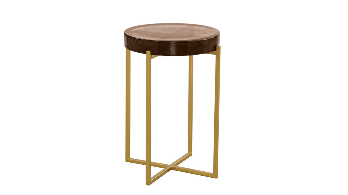 Marilee - Accent Table - Vibrant Red / Sleek Brushed Gold