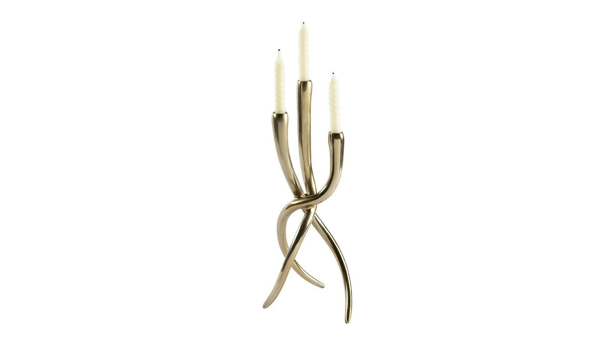 Ansley - Taper Candle Holder Set Set of 2 - Gold