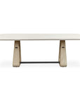 Circa - Concrete Outdoor Dining Table - White / Woodtone