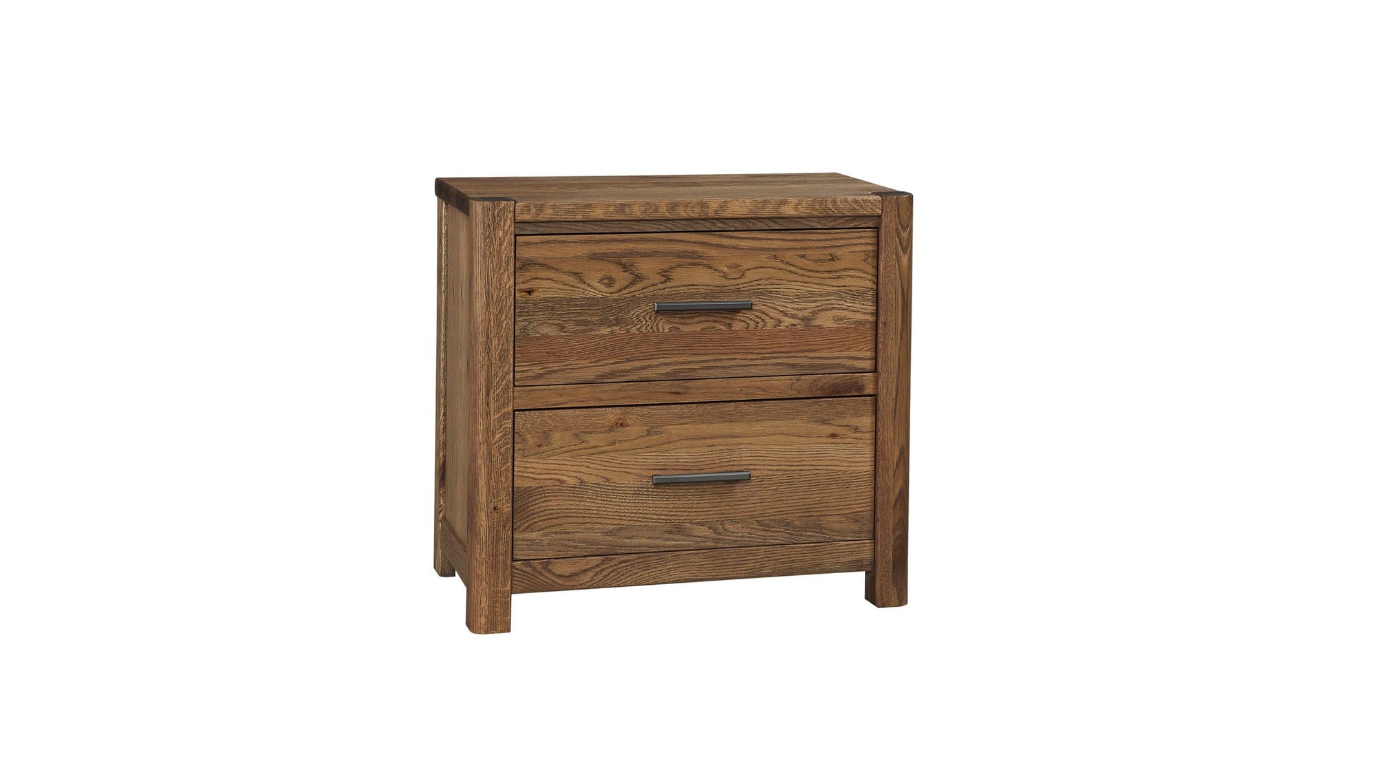 Crafted Oak - Nightstand With 2 Drawers - Dark Brown