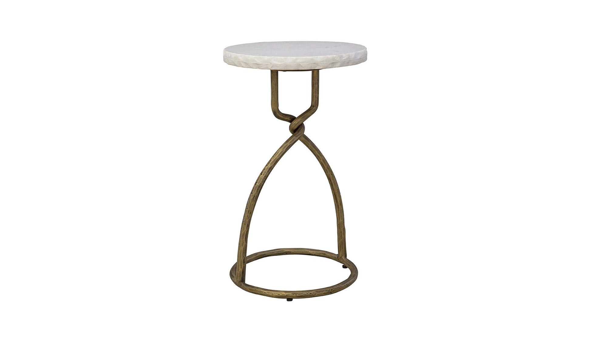 Kevin - Side Table - White / Gold