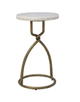 Kevin - Side Table - White / Gold