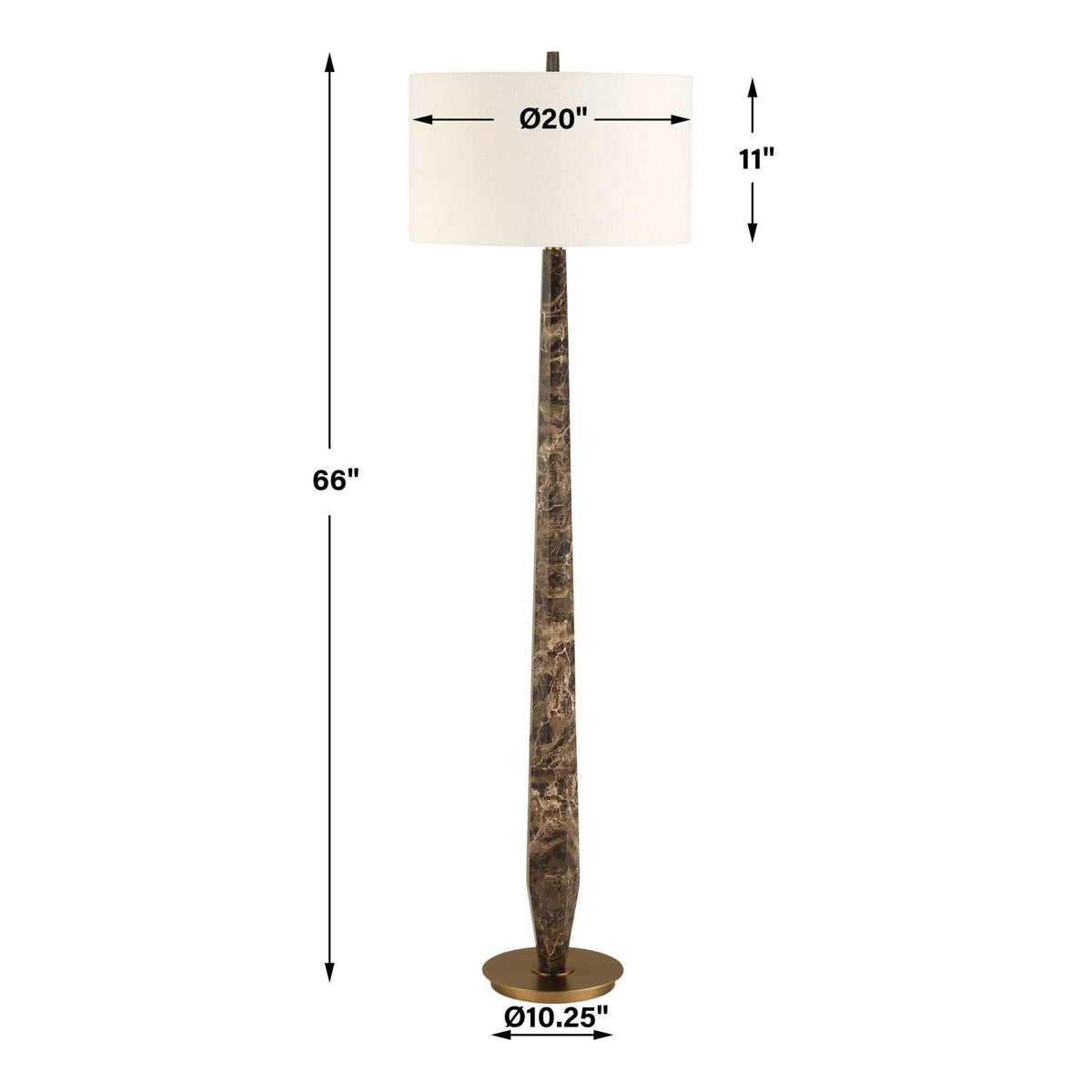 Tyree - Marble Floor Lamp - Brown