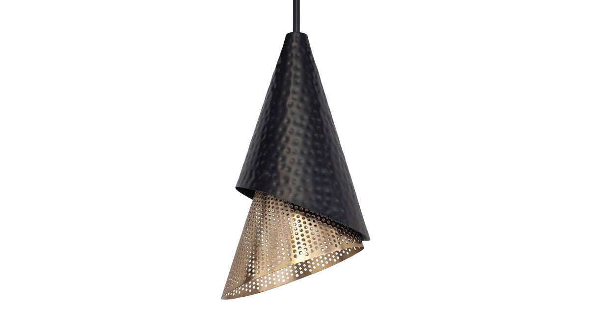 Apollo - 1 Light Mini Pendant - Black / Gold