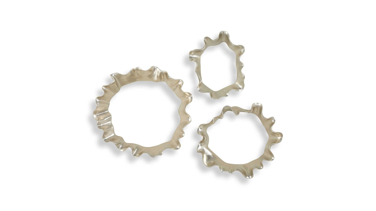 Ripple Effect - Wall Art (Set of 3) - Silver