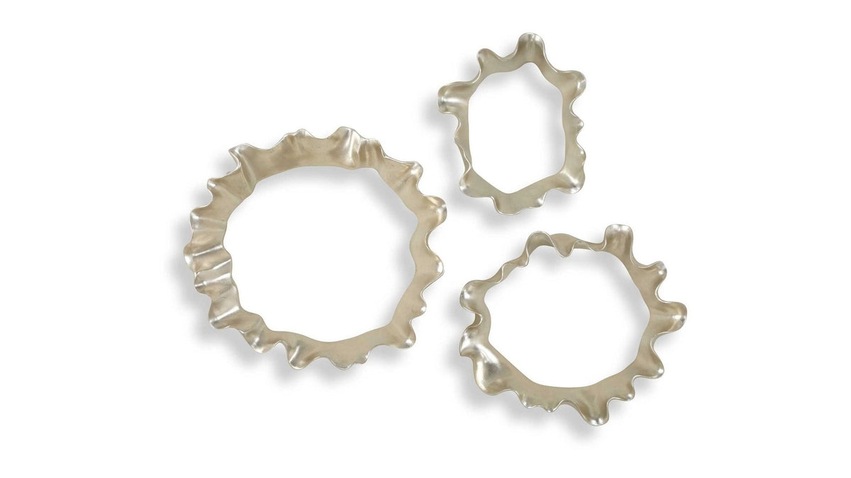 Ripple Effect - Wall Art Set of 3 - Silver