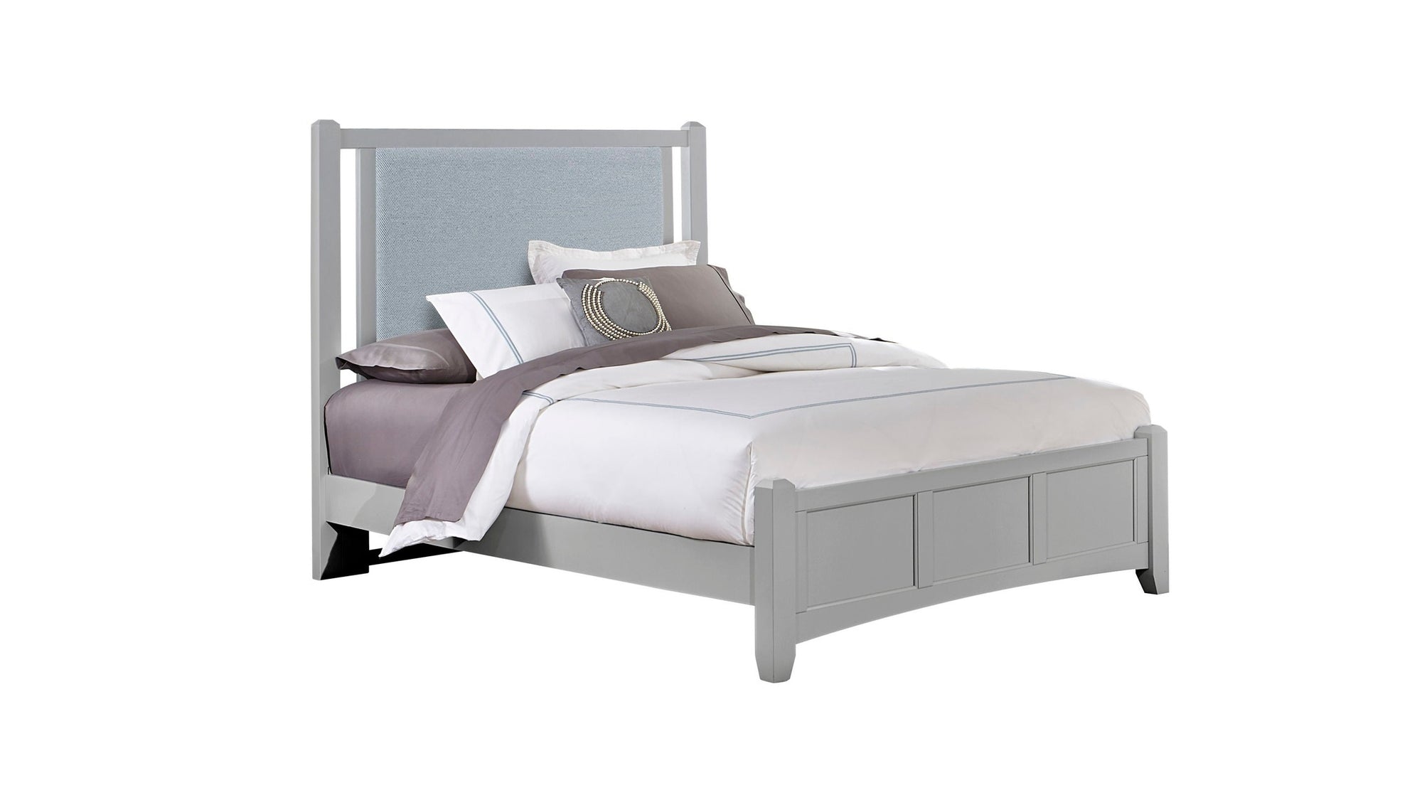 Bonanza - Ocean Blue Upholstered Bed With Mansion Footboard