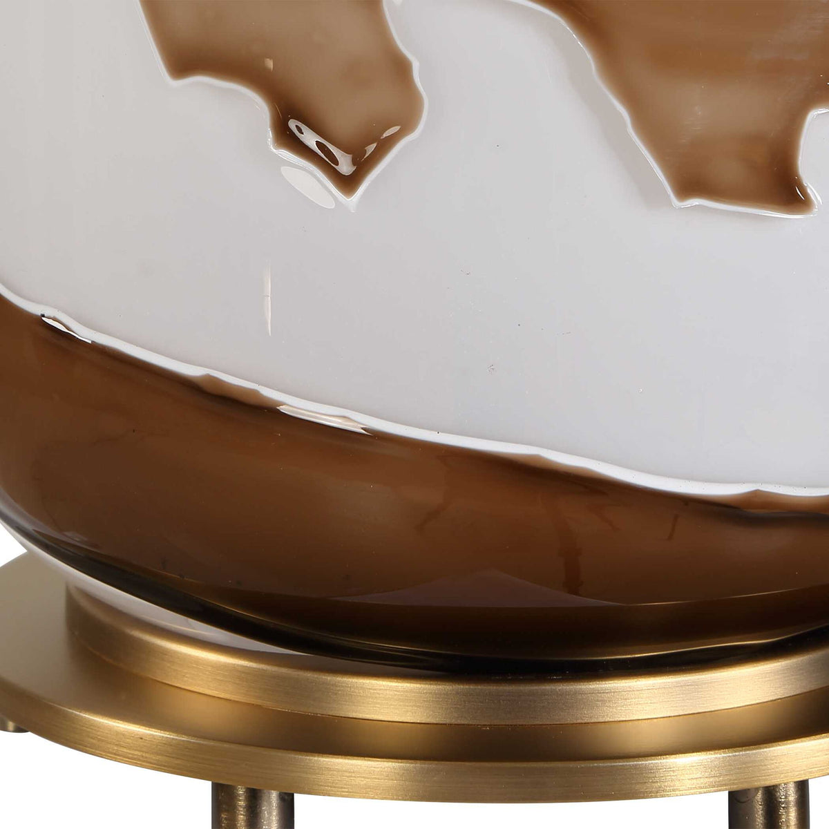 Ararat - Swirl Table Lamp - Brown / White