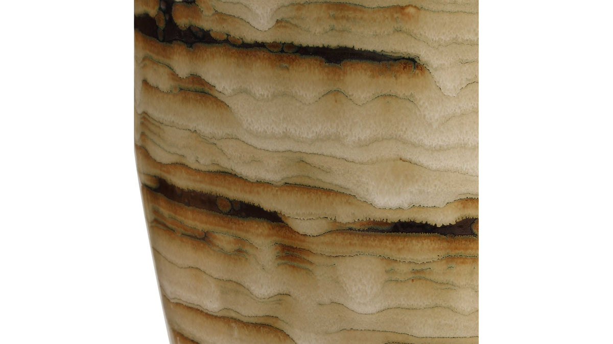 Schneider - Glazed Table Lamp - Brown / Beige