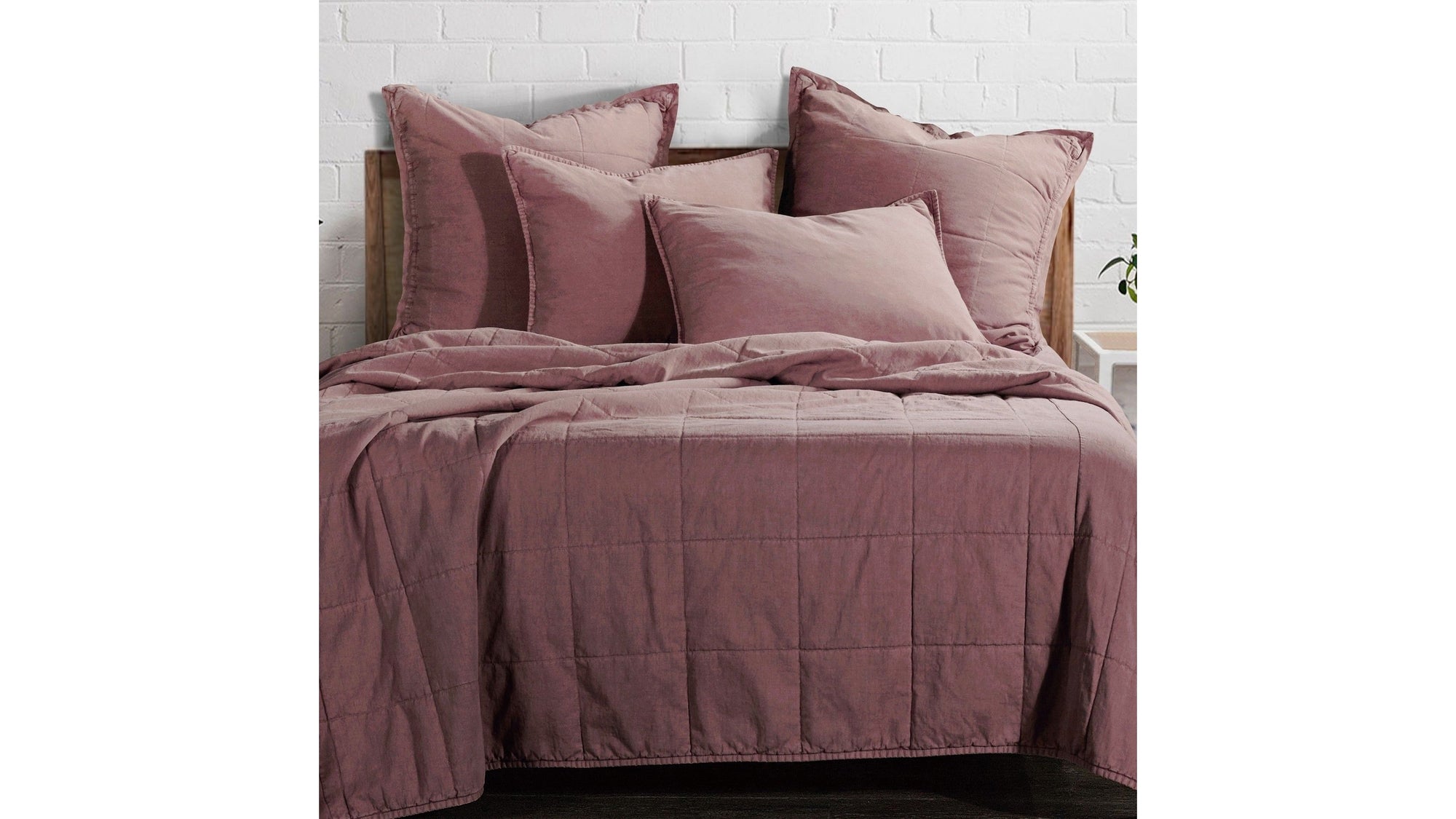 Cotton Canvas - King Stonewashed Coverlet - Sarsaparilla