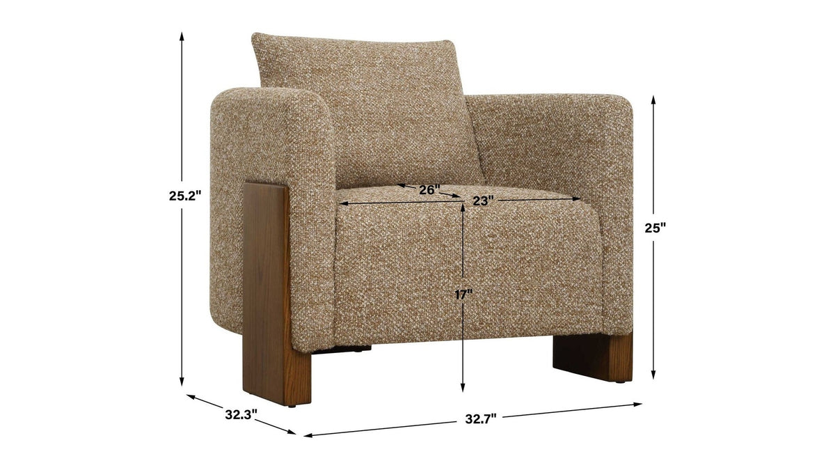 Halligan - Upholstered Accent Chair - Brown