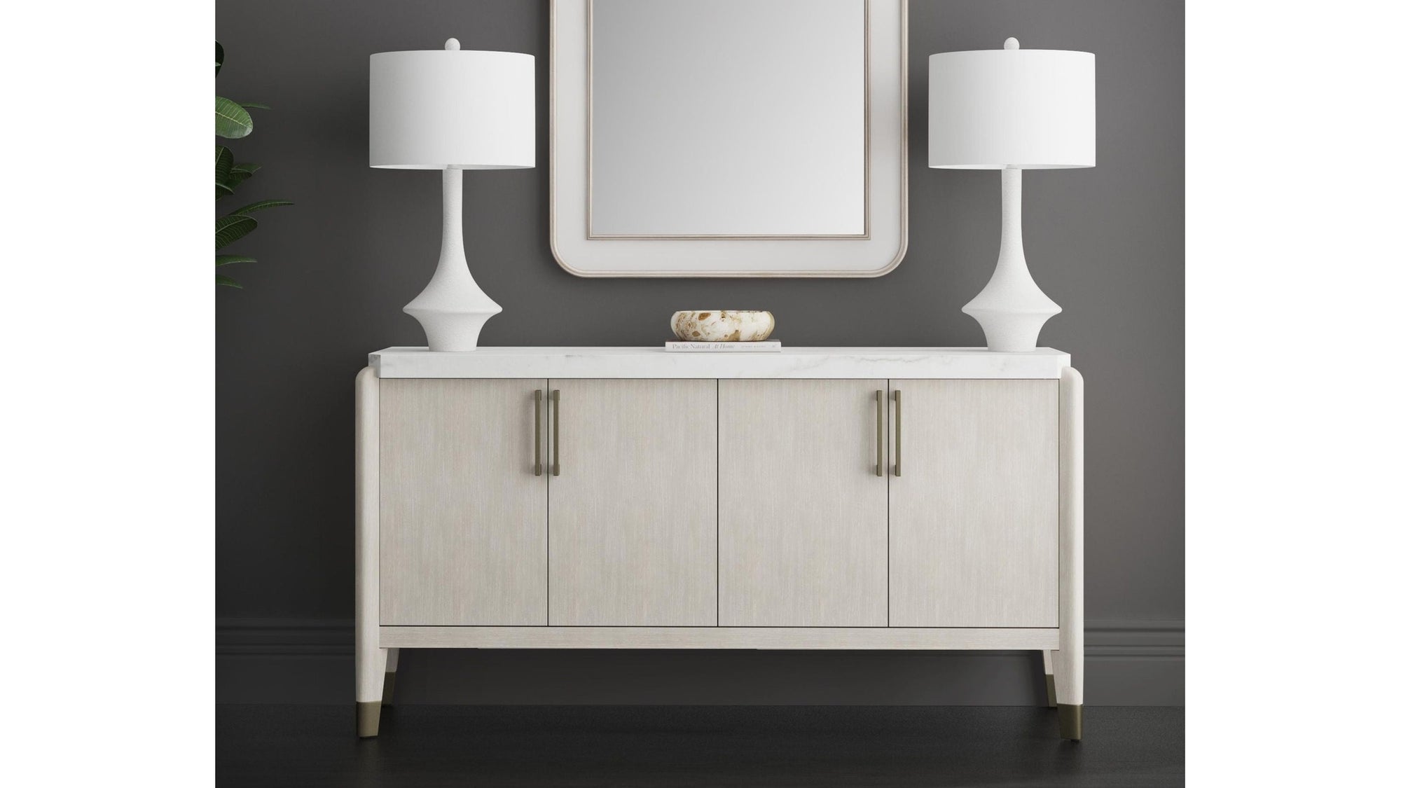 Gavin - Server - Driftwood Oak / White Marble