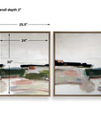 Just - Peaking Framed Abstract Prints (Set of 2) - Black / Gray / Green / Pink / Purple / White