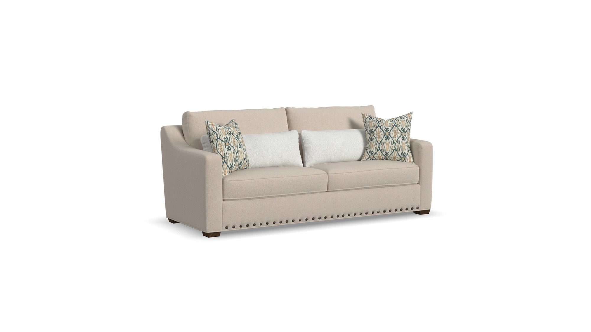 Milo - Fabric Two-Cushion Sofa With Nailhead Trim