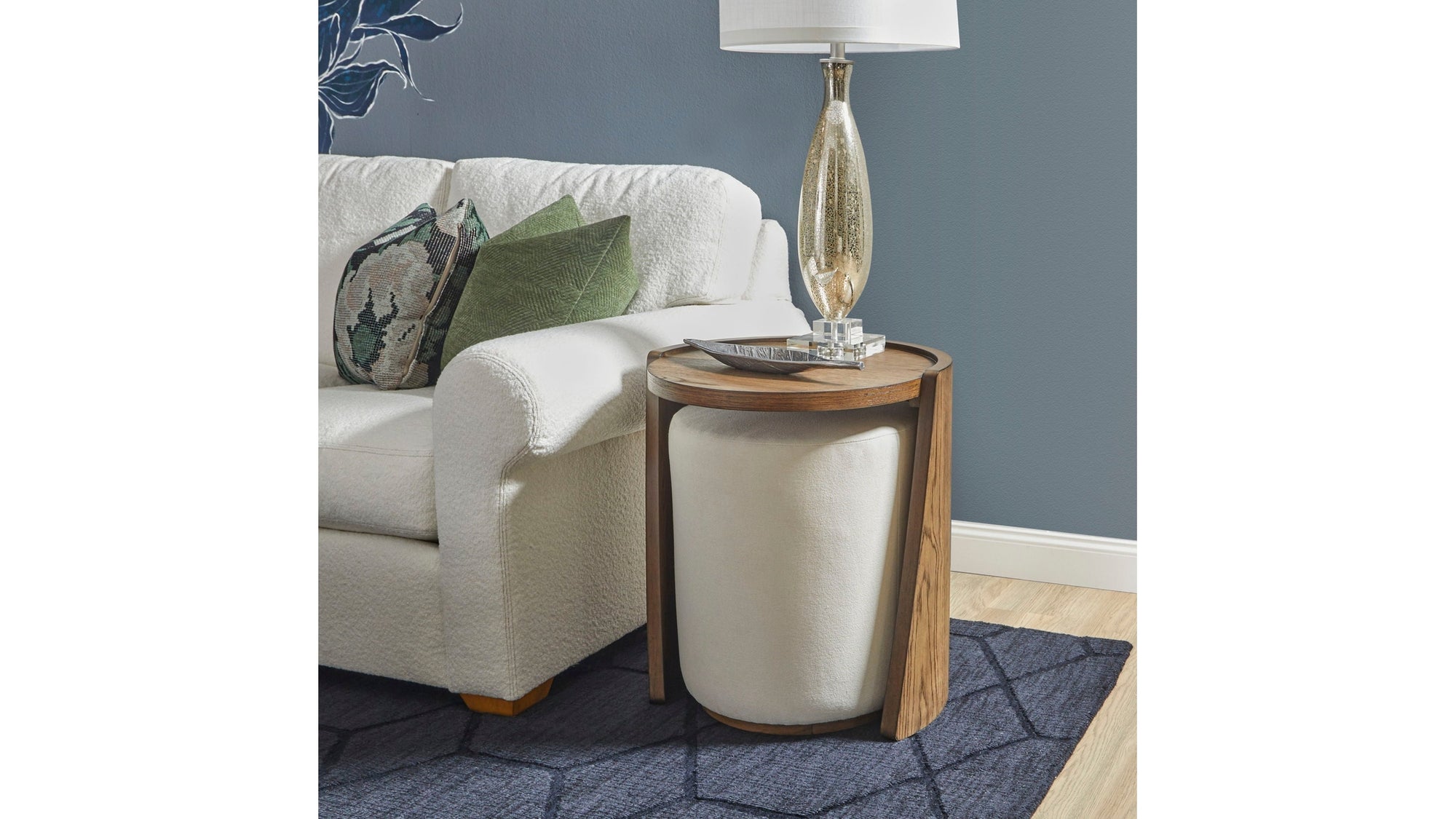 Lyra - End Table - Dark Brown / White